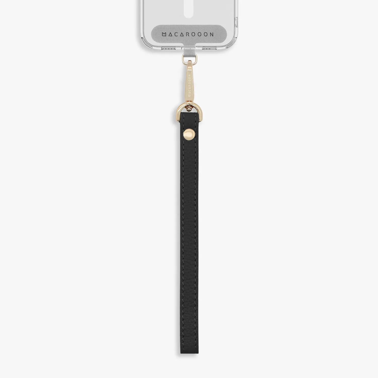 iPhone 15 Pro Max Clear Case with Wrist Leather Strap