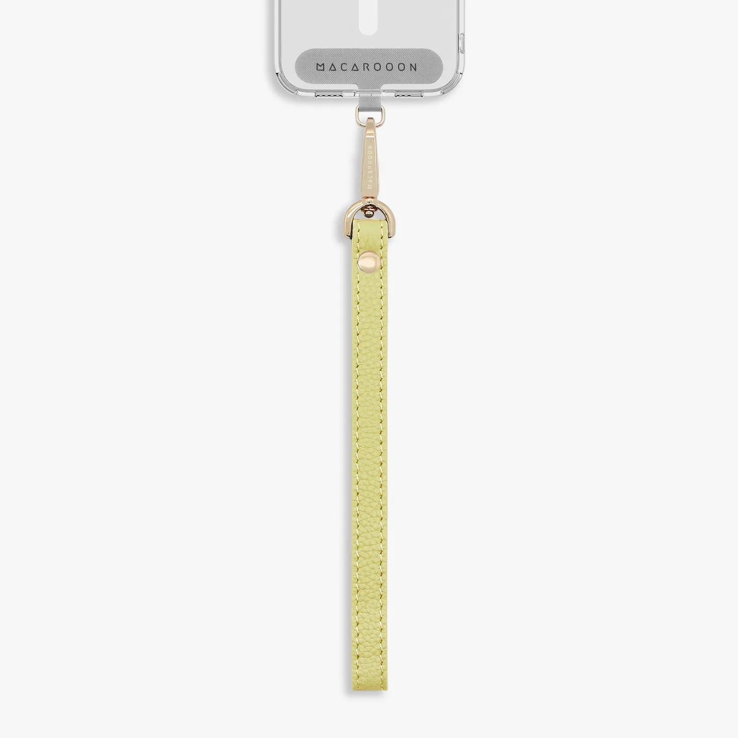iPhone 15 Pro Max Clear Case with Wrist Leather Strap