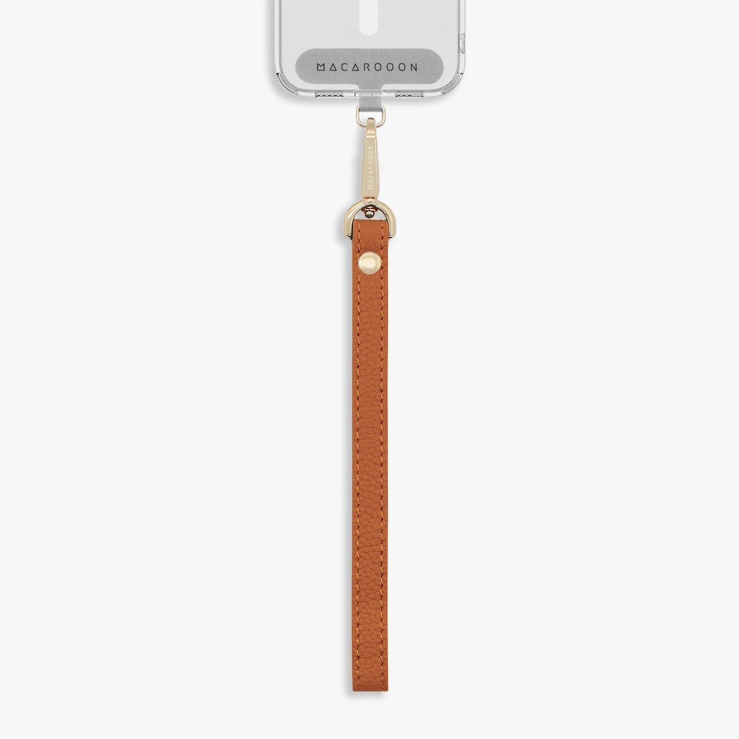 iPhone 15 Pro Max Clear Case with Wrist Leather Strap