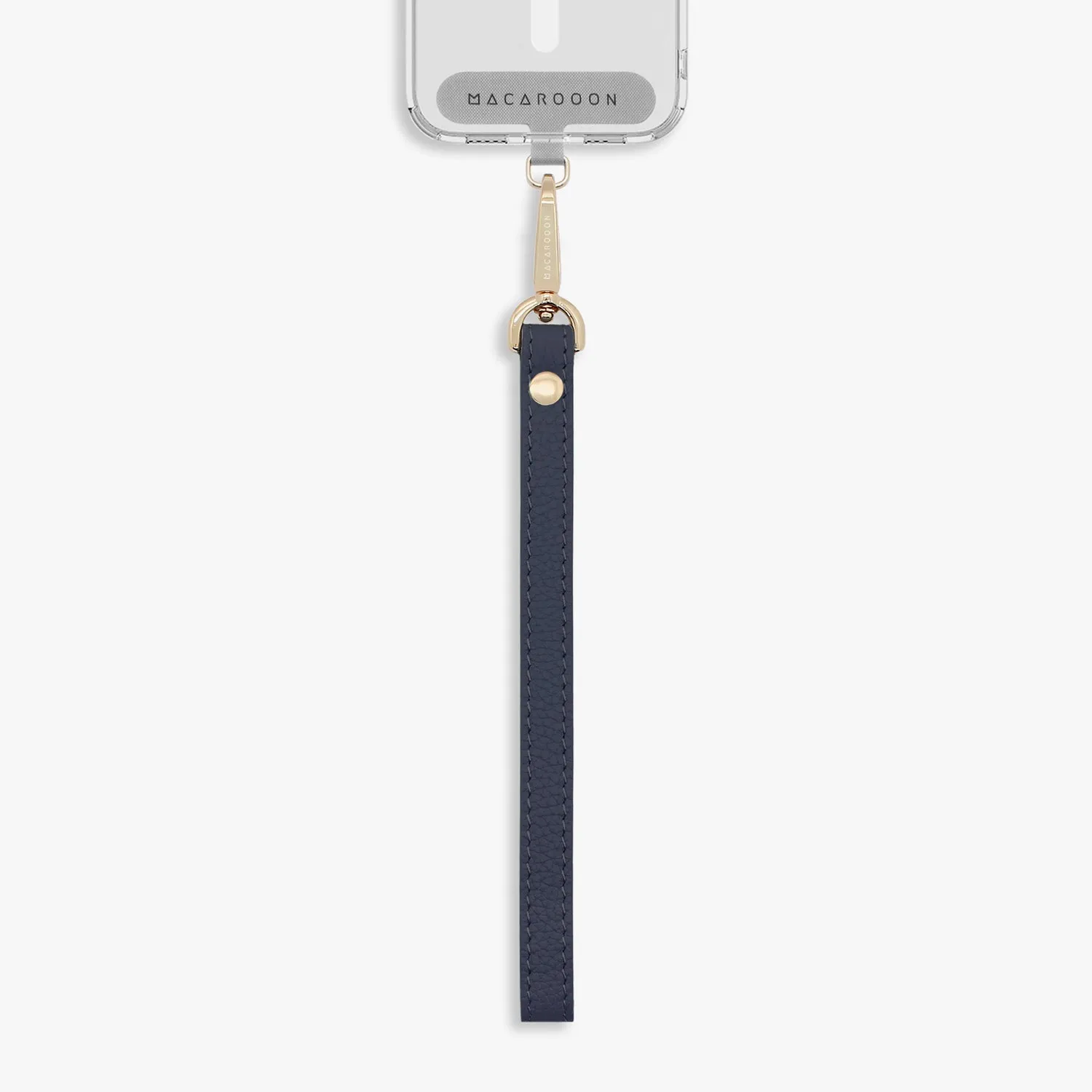 iPhone 15 Pro Max Clear Case with Wrist Leather Strap