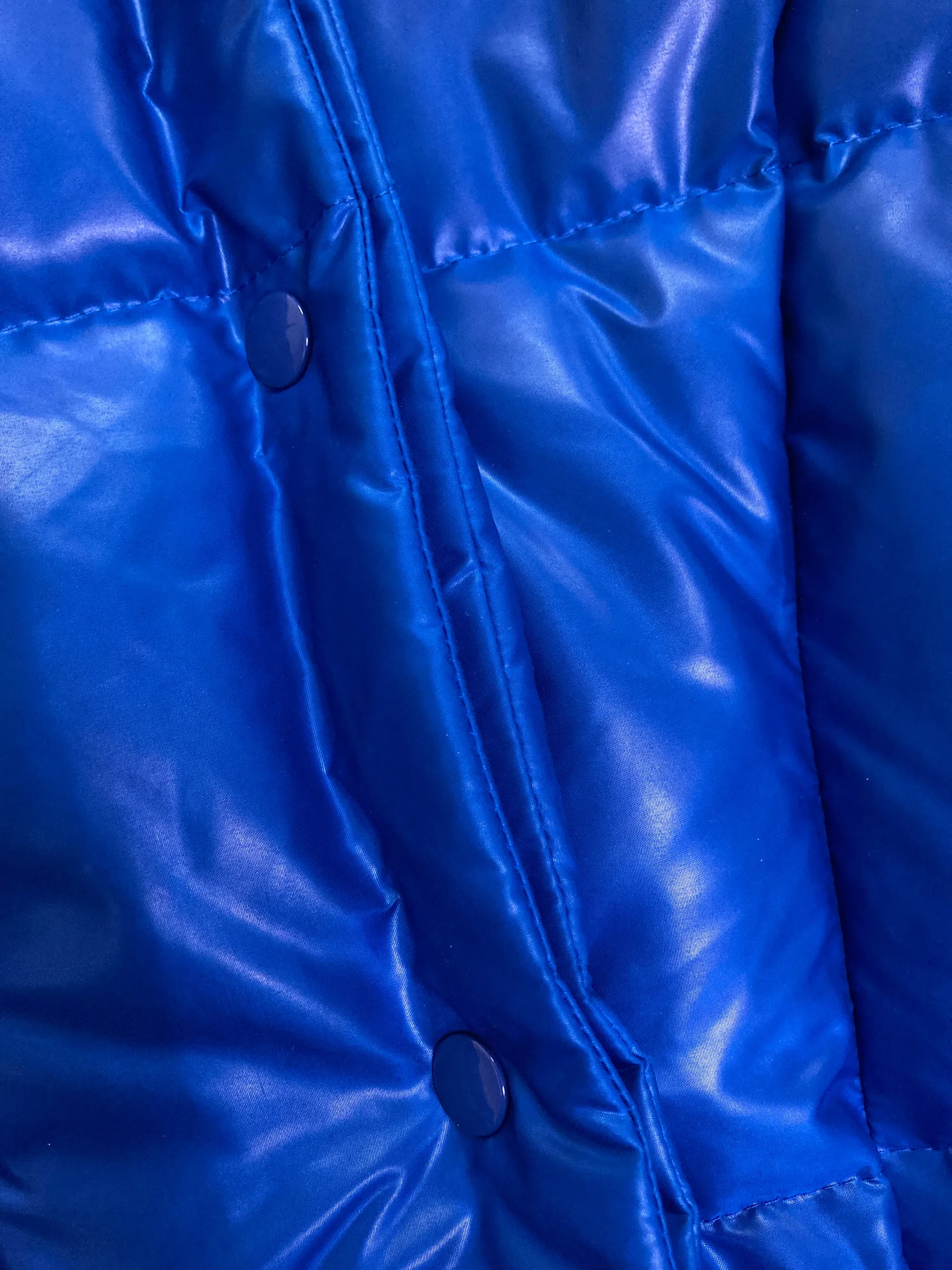 Junya Watanabe AW2004 electric blue polyester distorted down puffer jacket - S