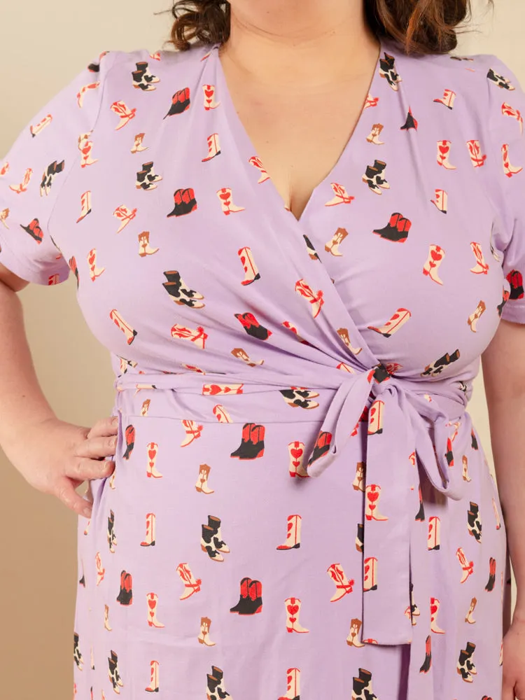 Katie Plus Size Wrap Dress - Two Step Lavender