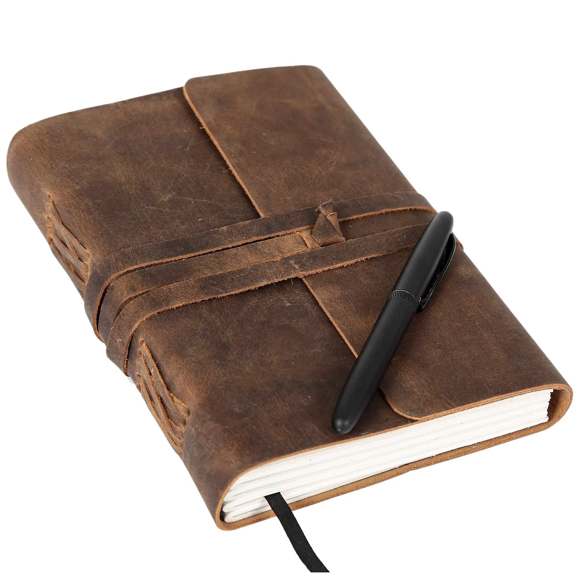 Leather Journal Lined Paper with Luxury Pen Handmade Leather Journal/Writing Notebook Diary/Bound Daily Notepad for Men & Women Medium, Writing pad Gift for Artist, Sketch (Brown Tan, 8 x 6 Inches)