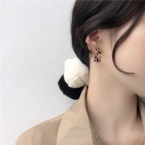Leopard Print Resin Earrings - S925 Silver