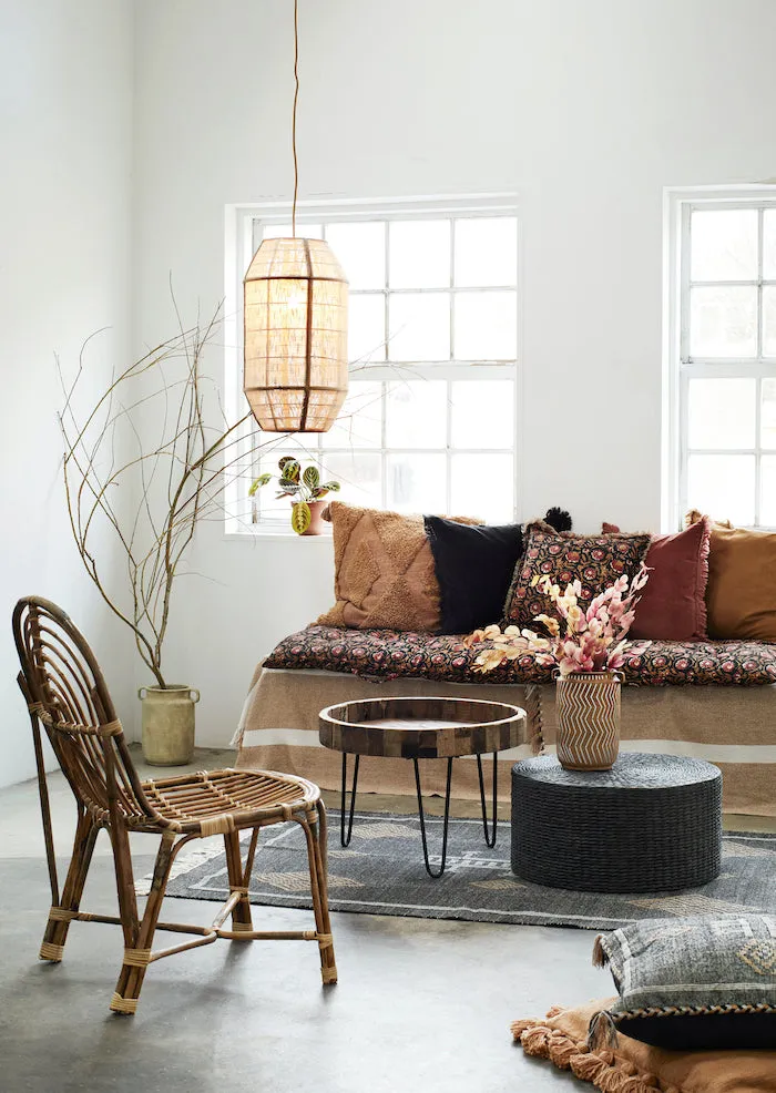 Light Grey Velvet Fringed Cushion