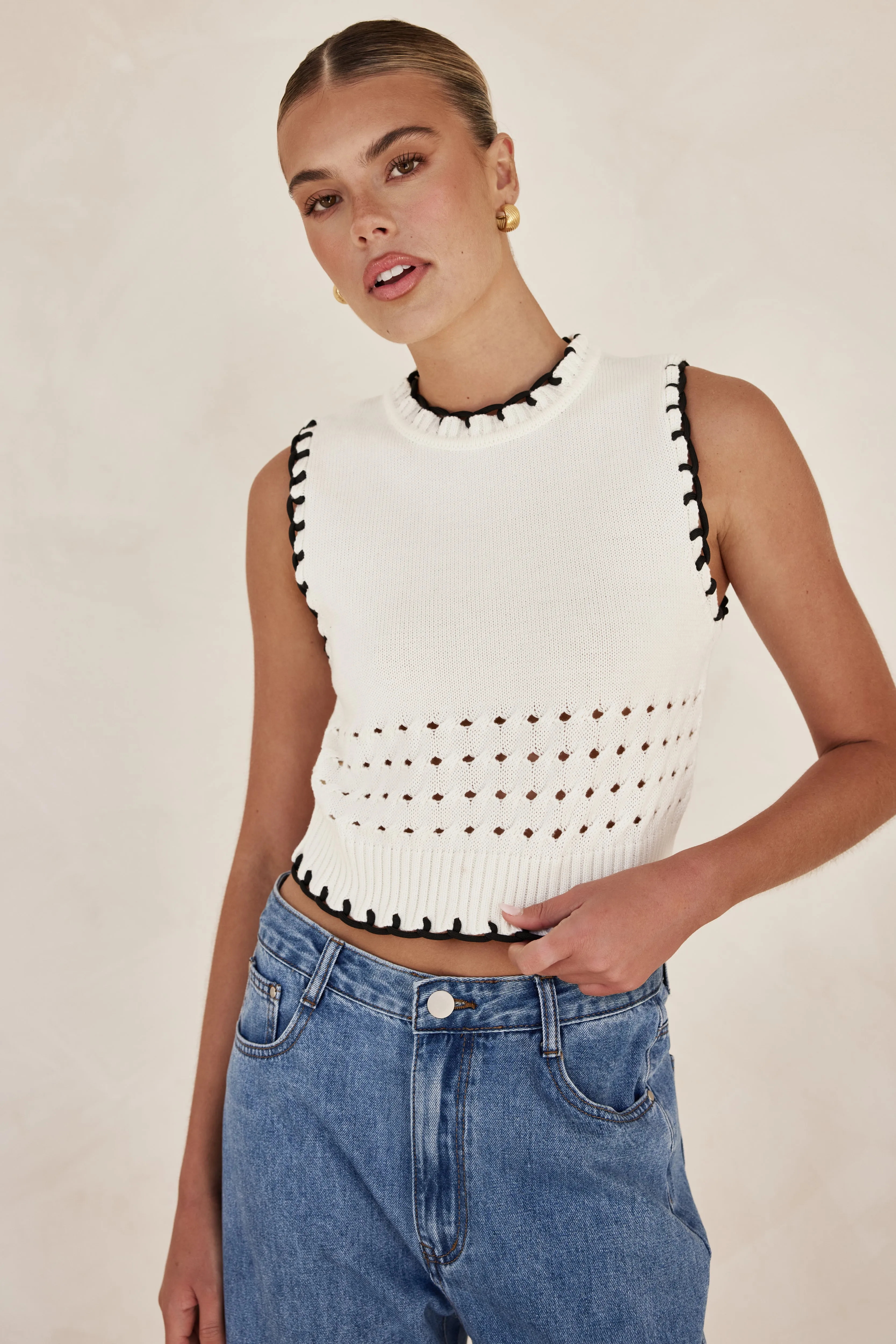 Lillie Knit Top (White)
