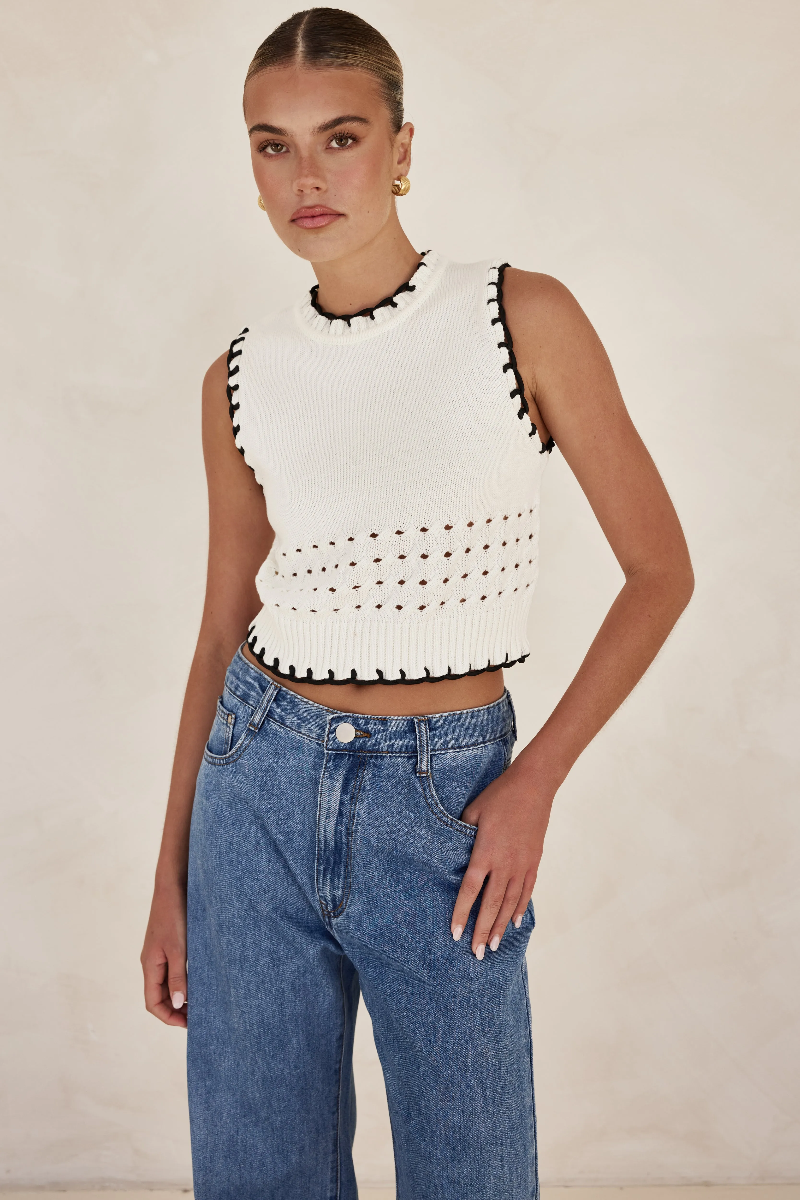 Lillie Knit Top (White)