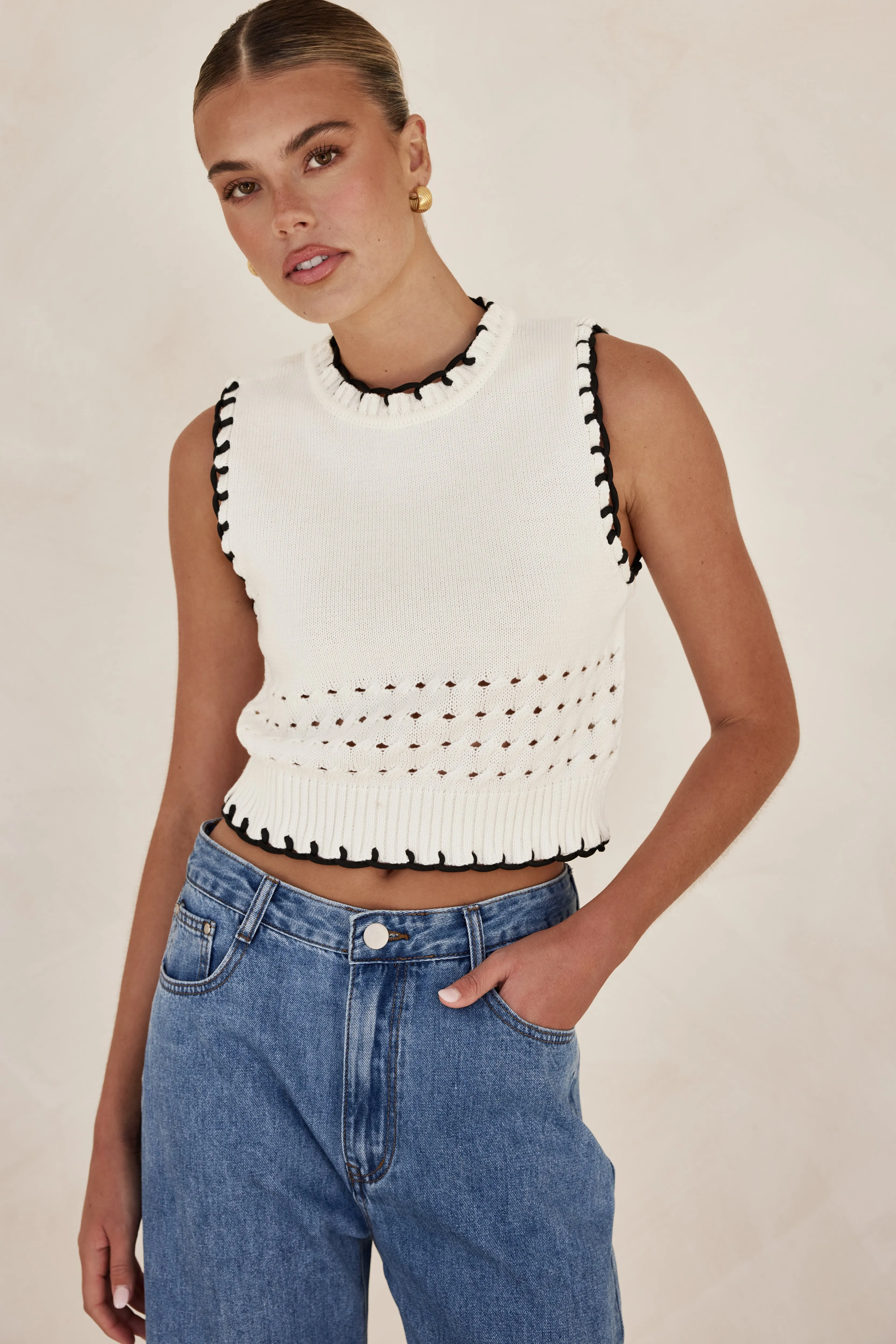 Lillie Knit Top (White)