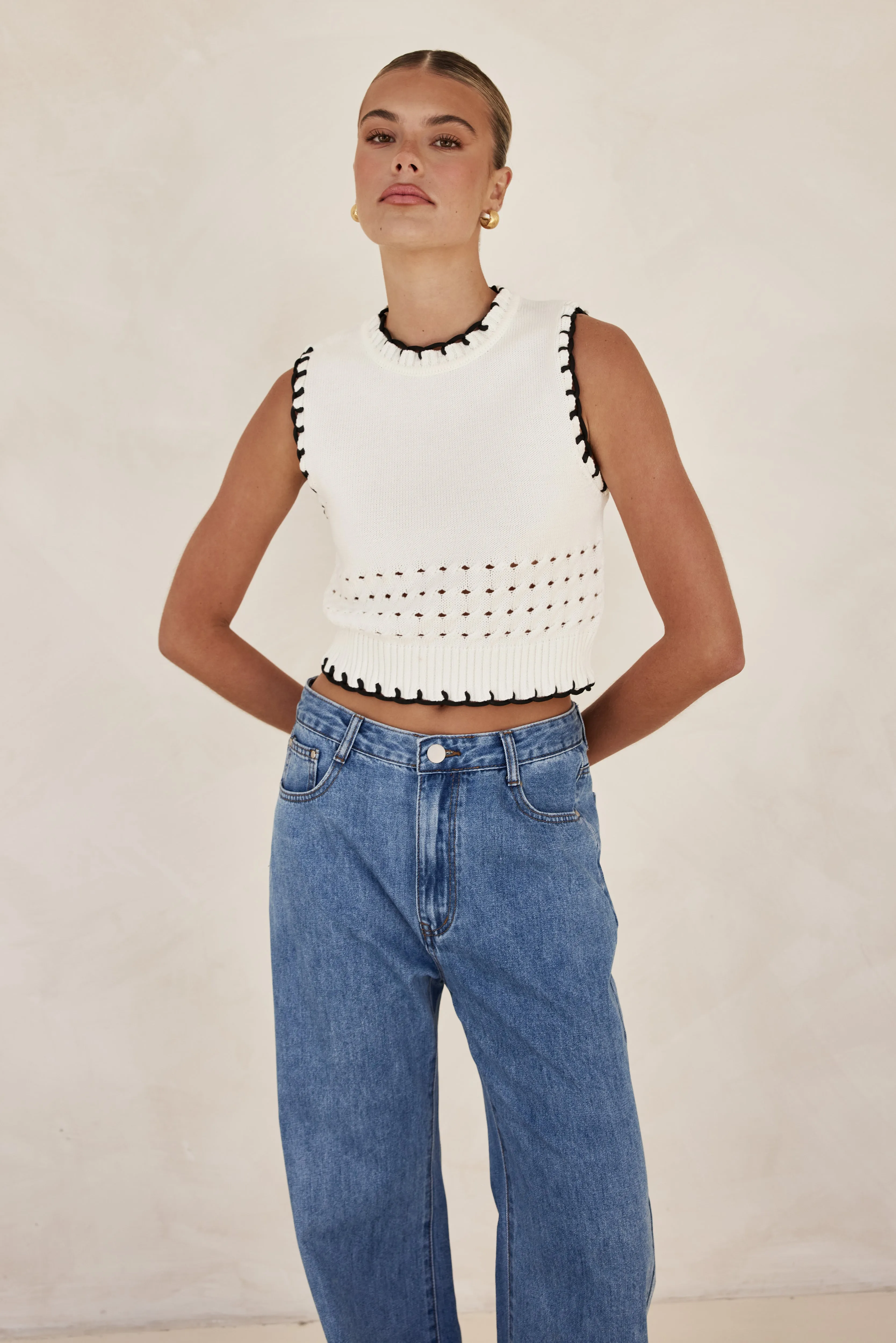 Lillie Knit Top (White)