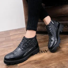 Men's Casual Leather Ankle Boots: Chelsea Dress Shoes HZ136