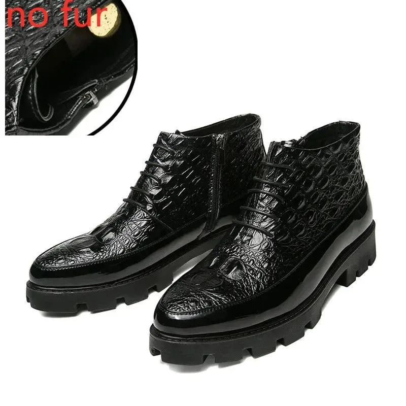 Men's Casual Leather Ankle Boots: Chelsea Dress Shoes HZ136