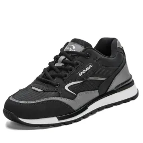 Men's Cotton Round Toe Lace-up Closure Sports Wear Sneakers