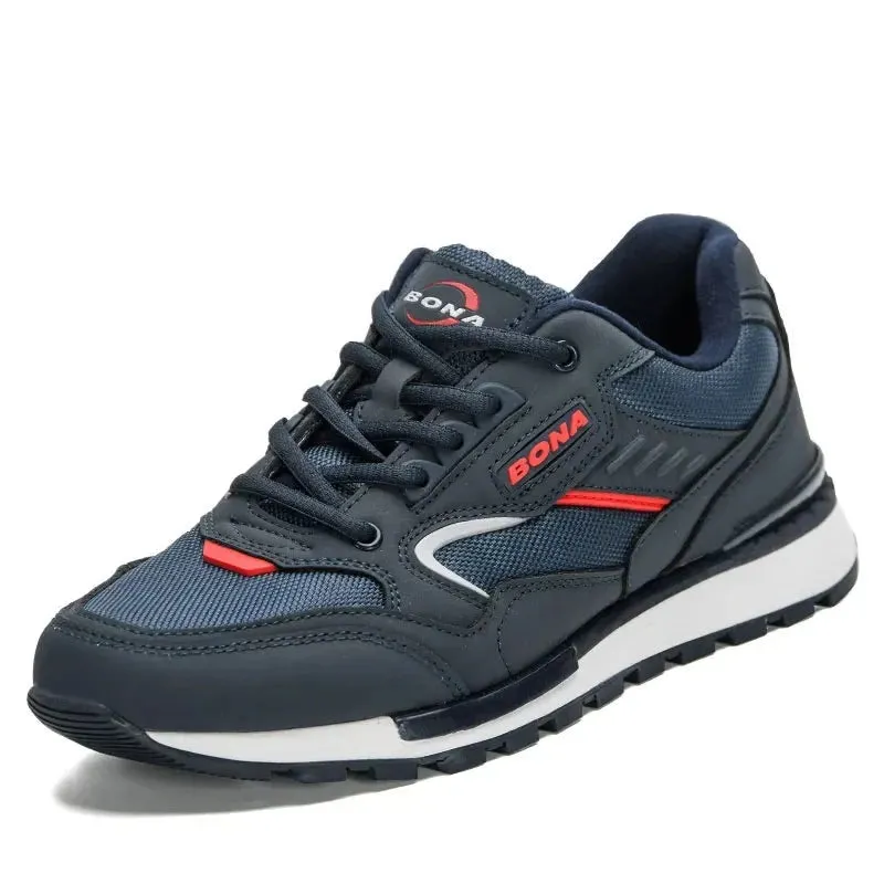 Men's Cotton Round Toe Lace-up Closure Sports Wear Sneakers