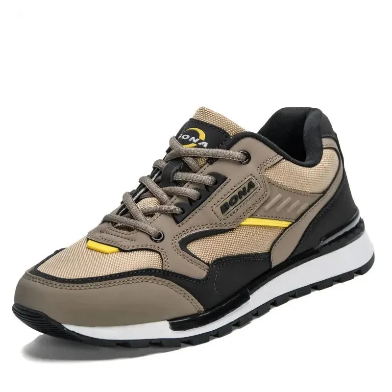 Men's Cotton Round Toe Lace-up Closure Sports Wear Sneakers