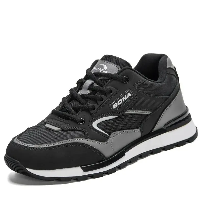 Men's Cotton Round Toe Lace-up Closure Sports Wear Sneakers