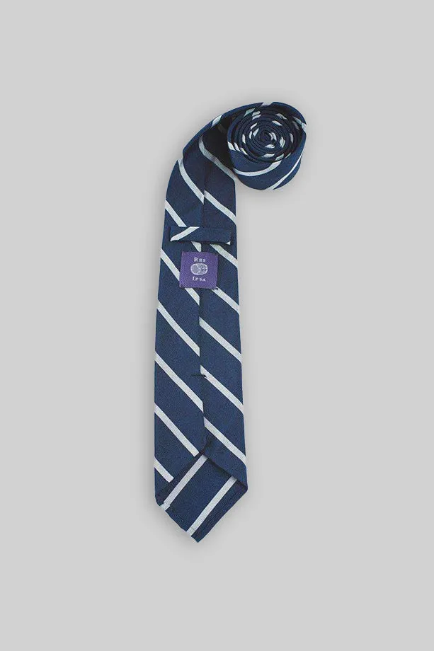 NAVY MOGADOR WITH SILVER STRIPE