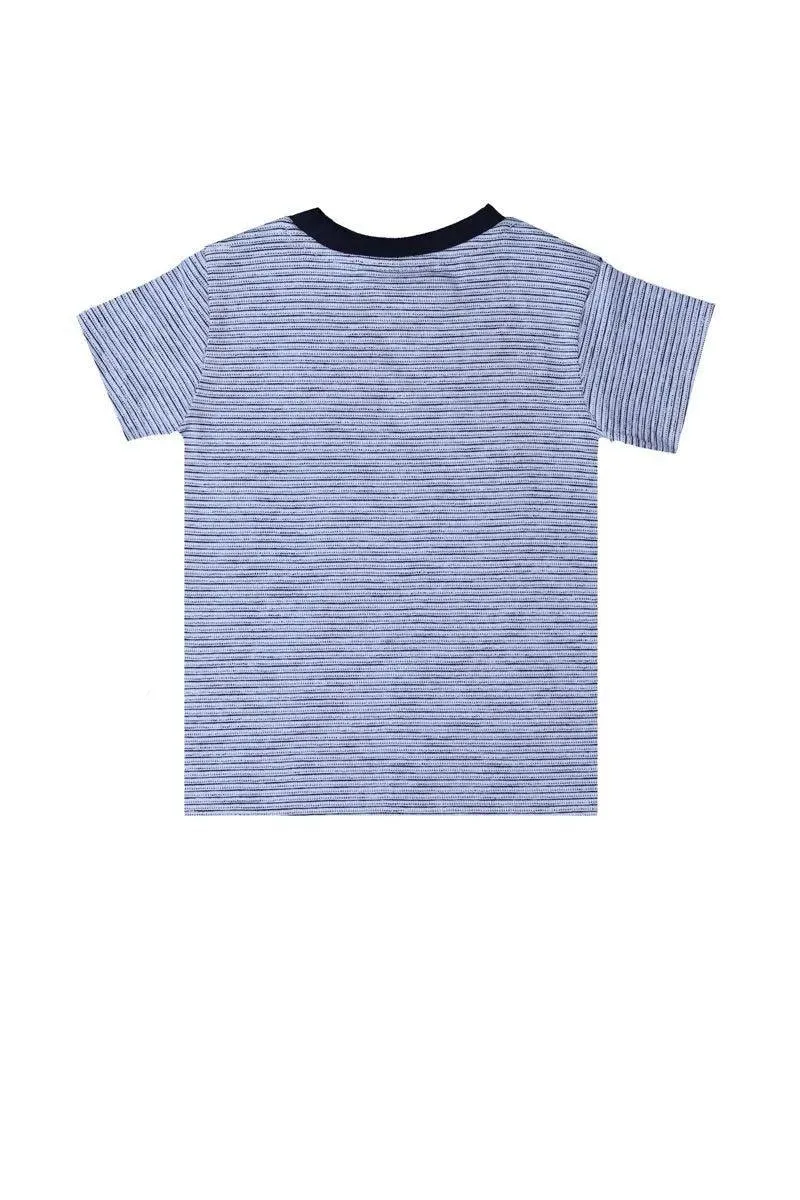 Navy-White Jacquard Strip