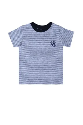 Navy-White Jacquard Strip