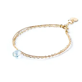 November Topaz Gold and Silk Birthstone Bracelet