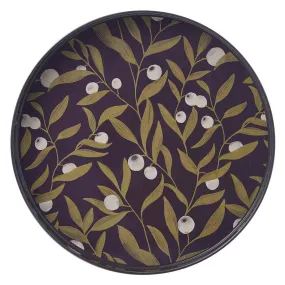 Olive Time 15 Inch Round Tray