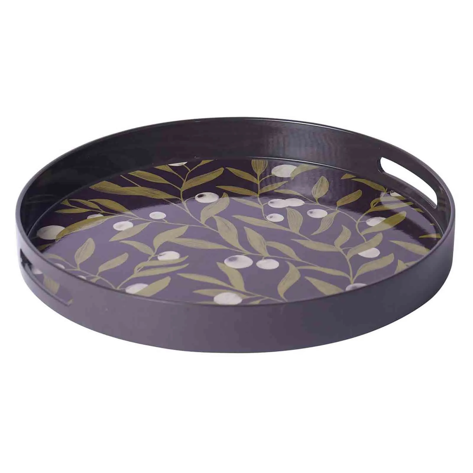 Olive Time 15 Inch Round Tray