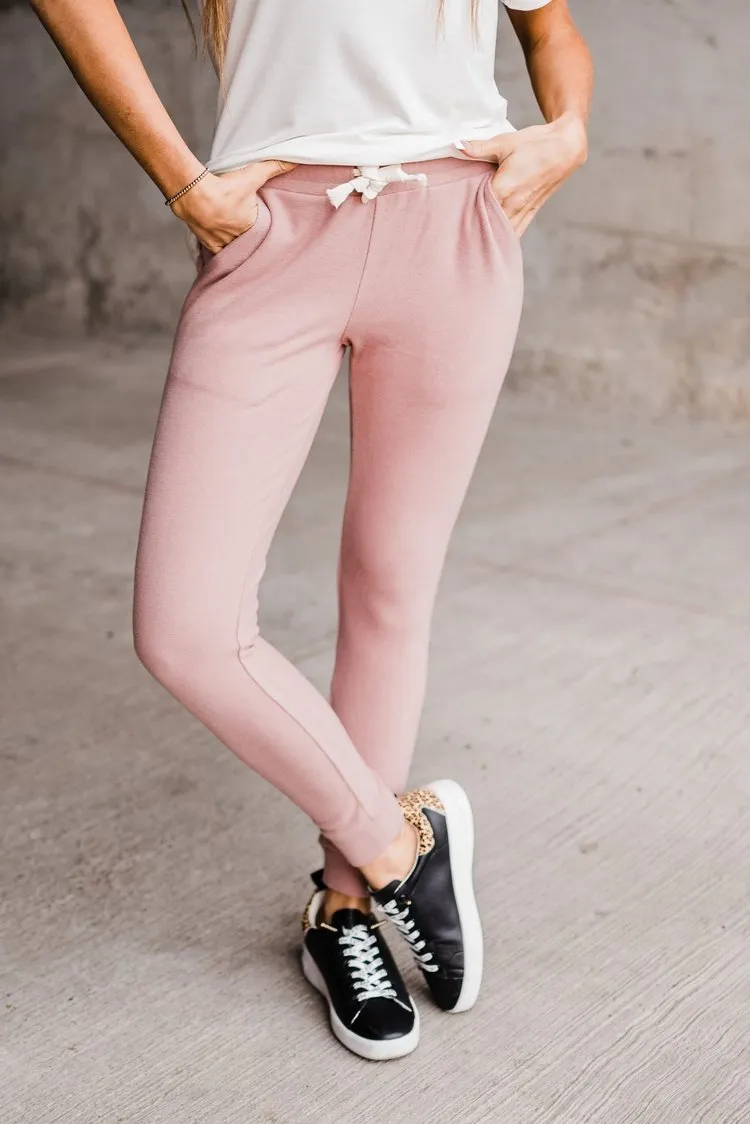 Performance Fleece Joggers - Rose Pink