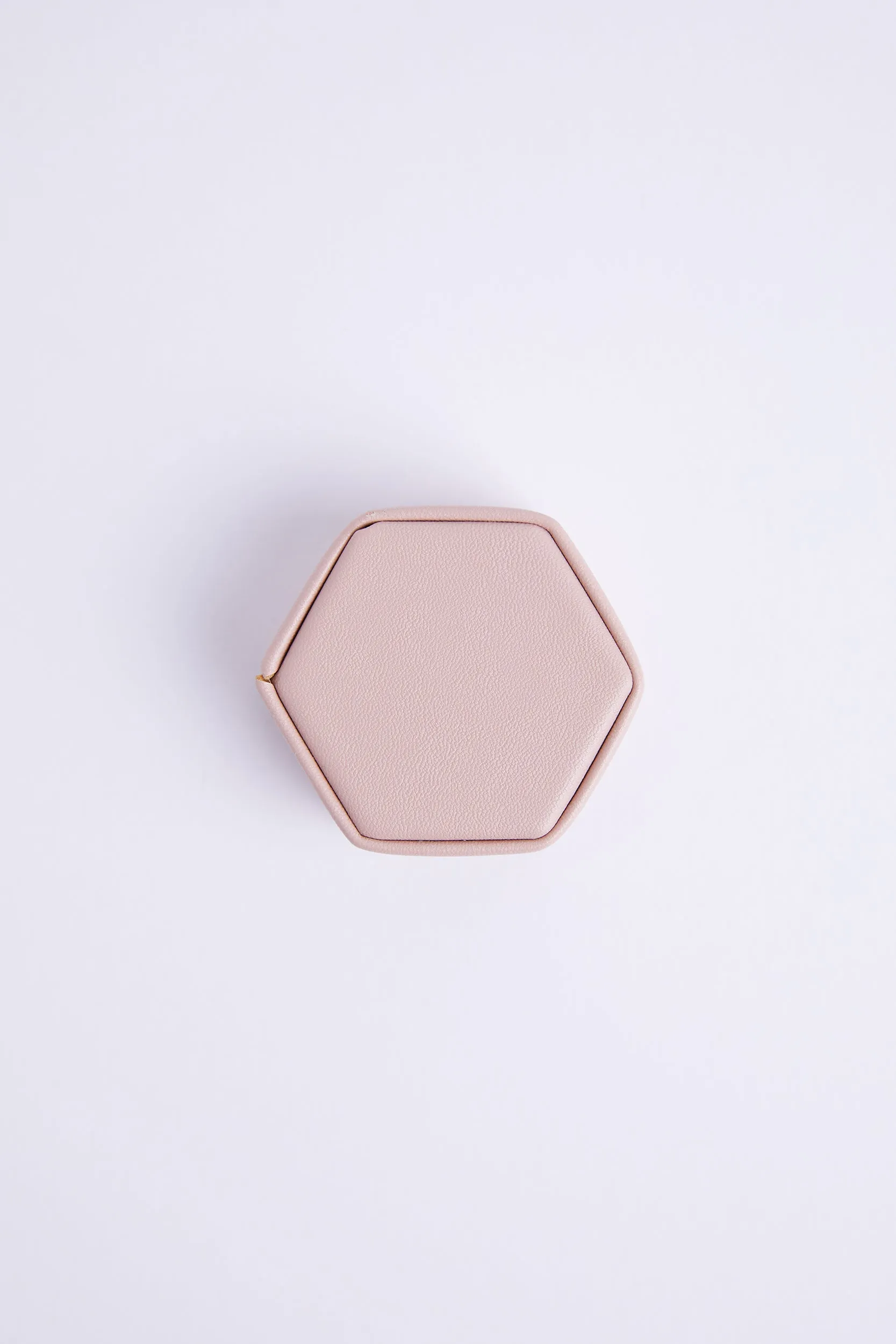 Personalised Hexagon Ring Box - Nude