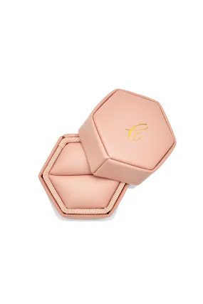 Personalised Hexagon Ring Box - Nude