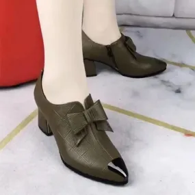 Pumps Women's Casual Shoes GRCL0148 Leather Square High Heels