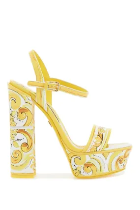 SHINY LEATHER PLATFORM SANDALS WITH MAI
