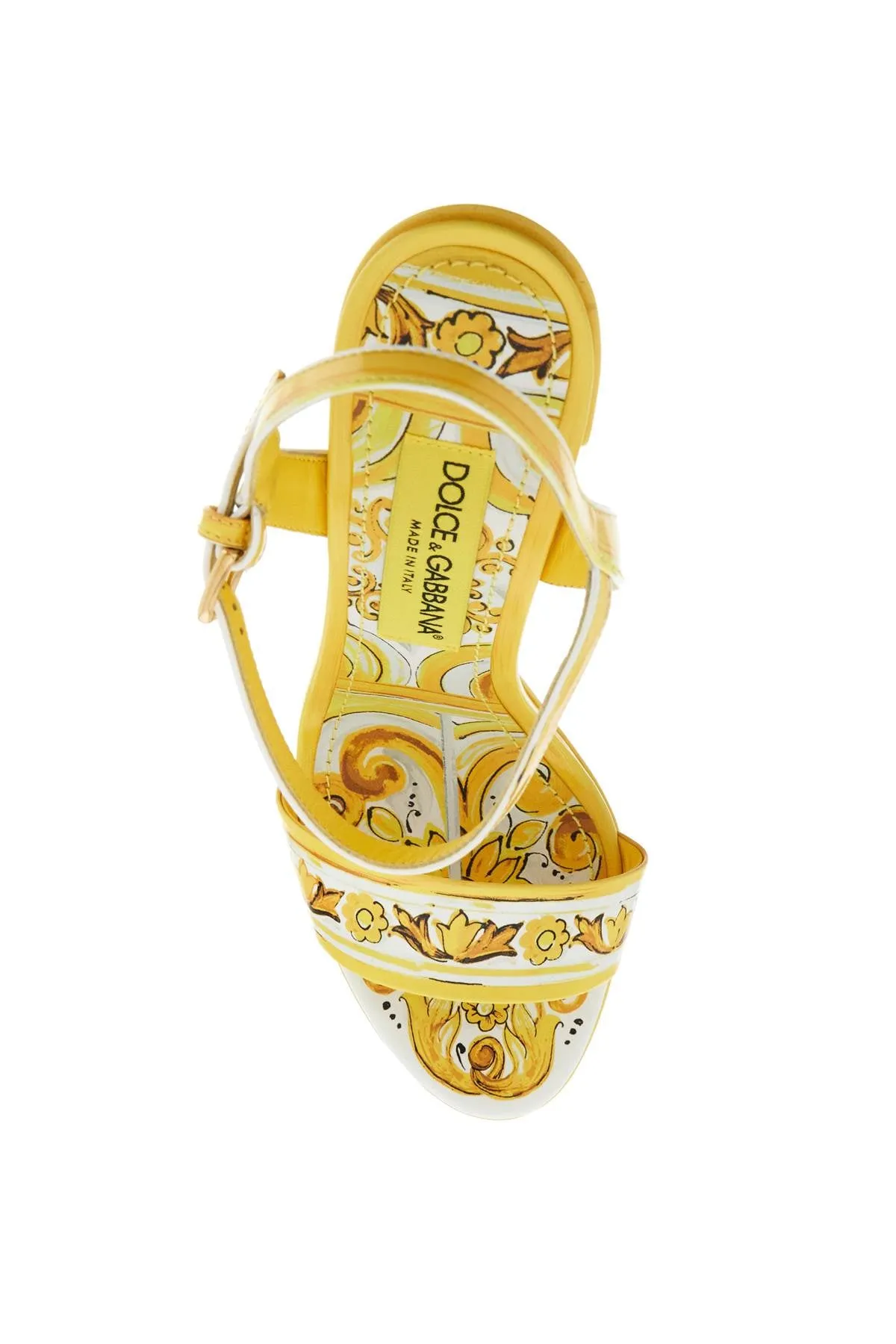SHINY LEATHER PLATFORM SANDALS WITH MAI