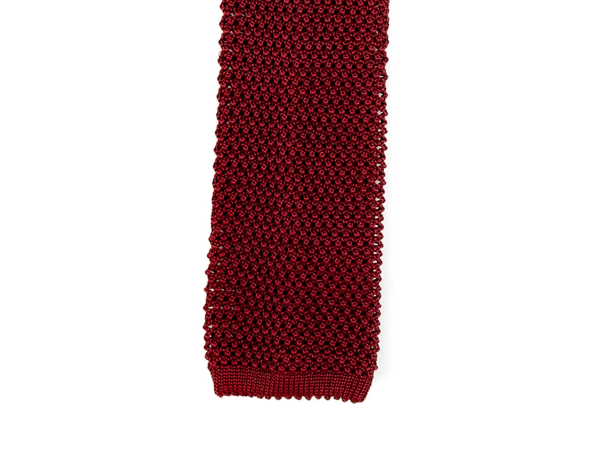 Silk Knit Tie Burgundy