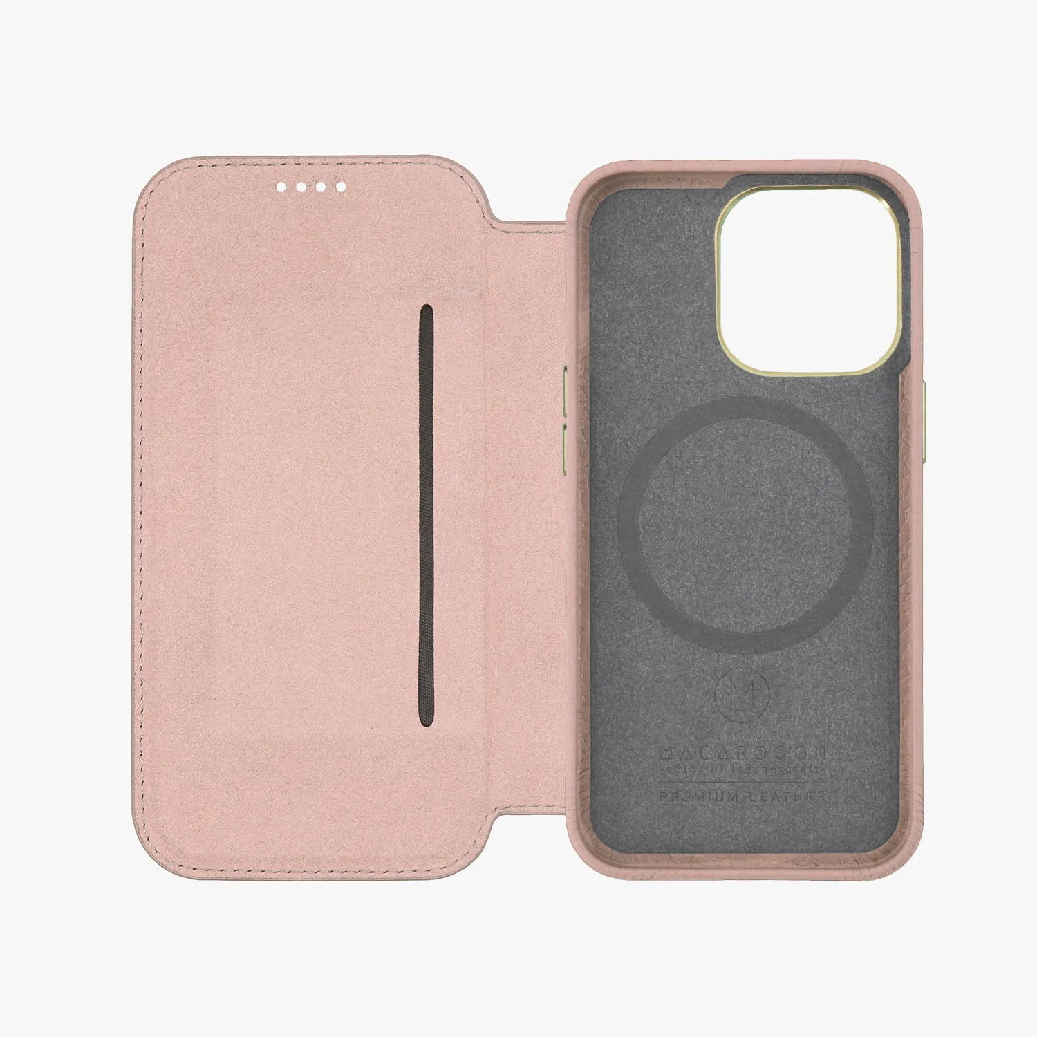 Sleek iPhone 14 Pro Max MagSafe Leather Flip Cover with Leather Case