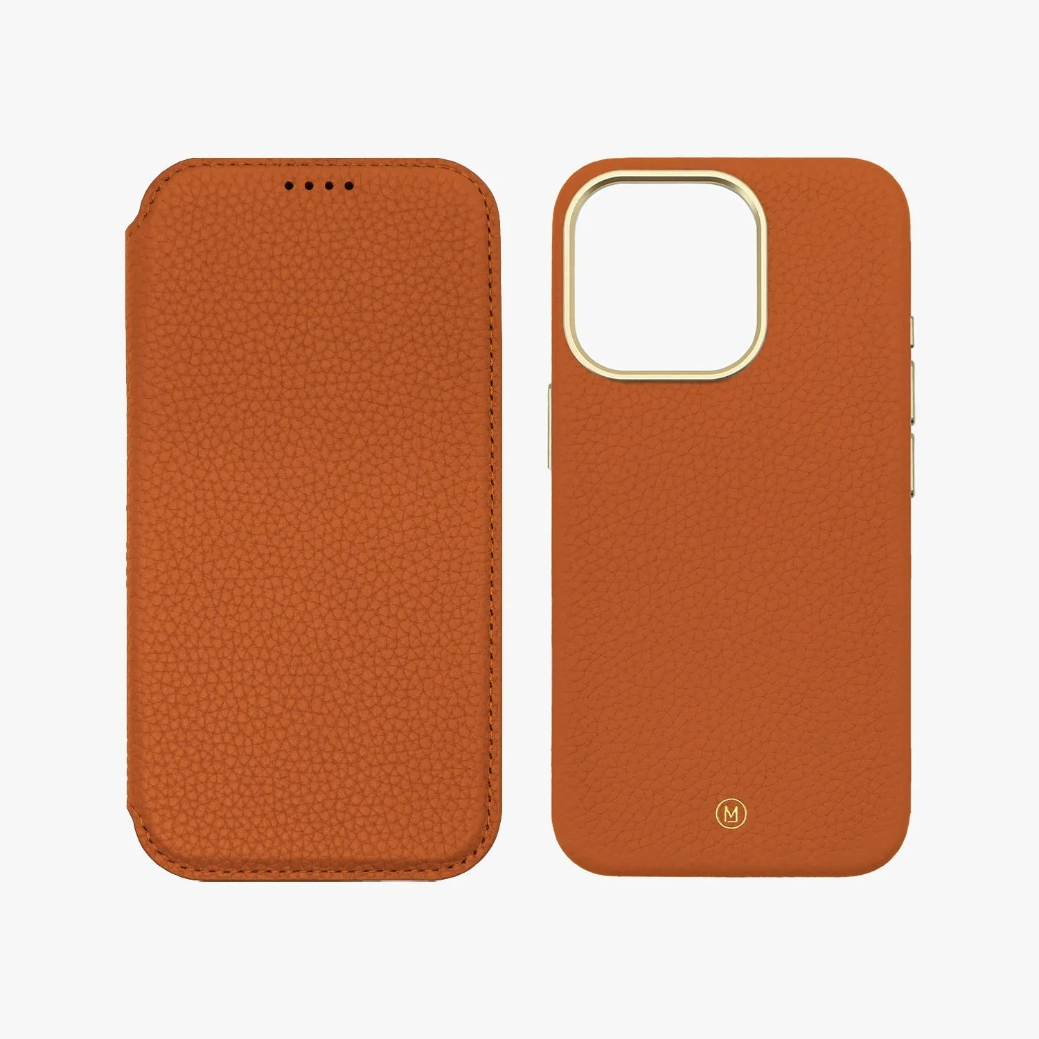 Sleek iPhone 14 Pro Max MagSafe Leather Flip Cover with Leather Case