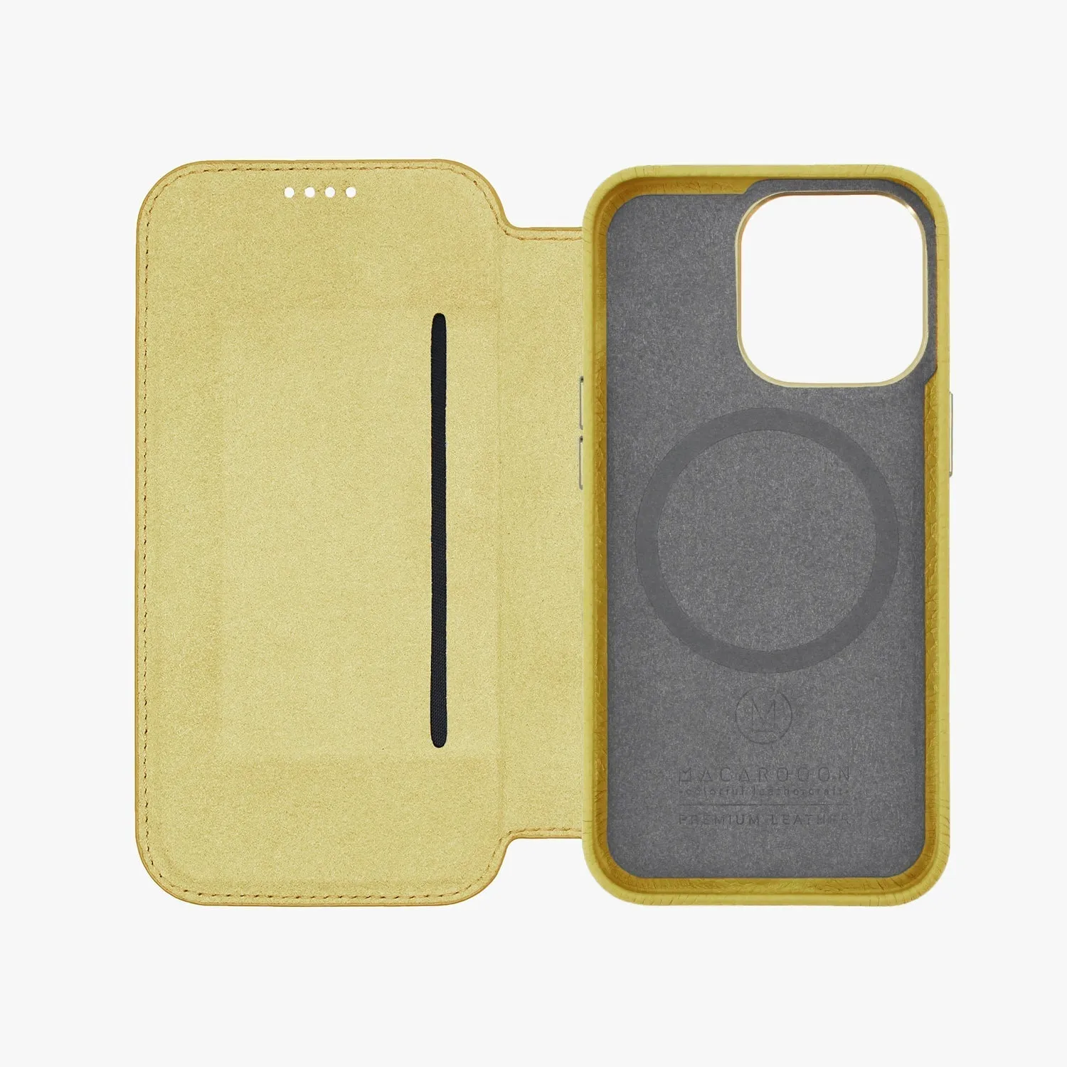 Sleek iPhone 14 Pro Max MagSafe Leather Flip Cover with Leather Case