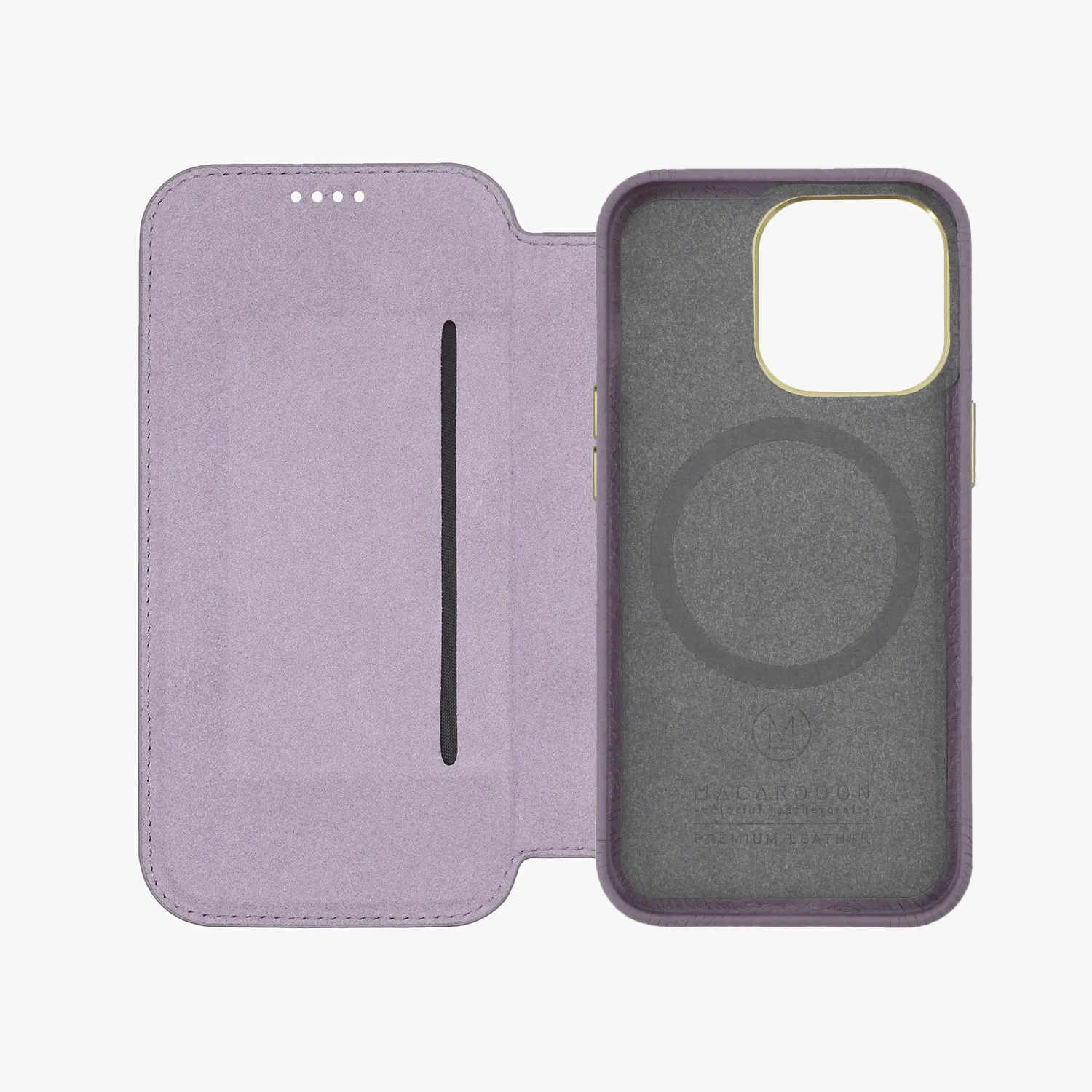Sleek iPhone 14 Pro Max MagSafe Leather Flip Cover with Leather Case