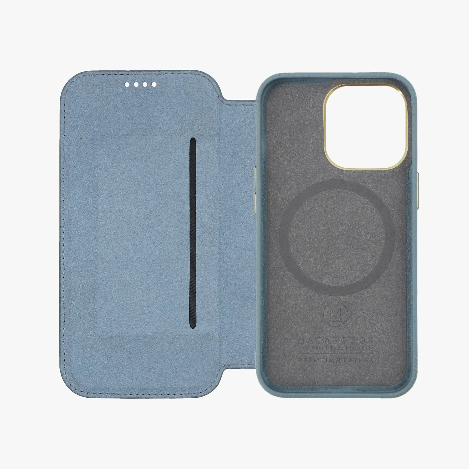 Sleek iPhone 14 Pro Max MagSafe Leather Flip Cover with Leather Case