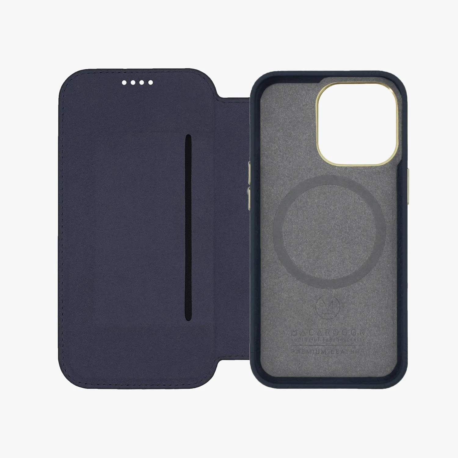 Sleek iPhone 14 Pro Max MagSafe Leather Flip Cover with Leather Case
