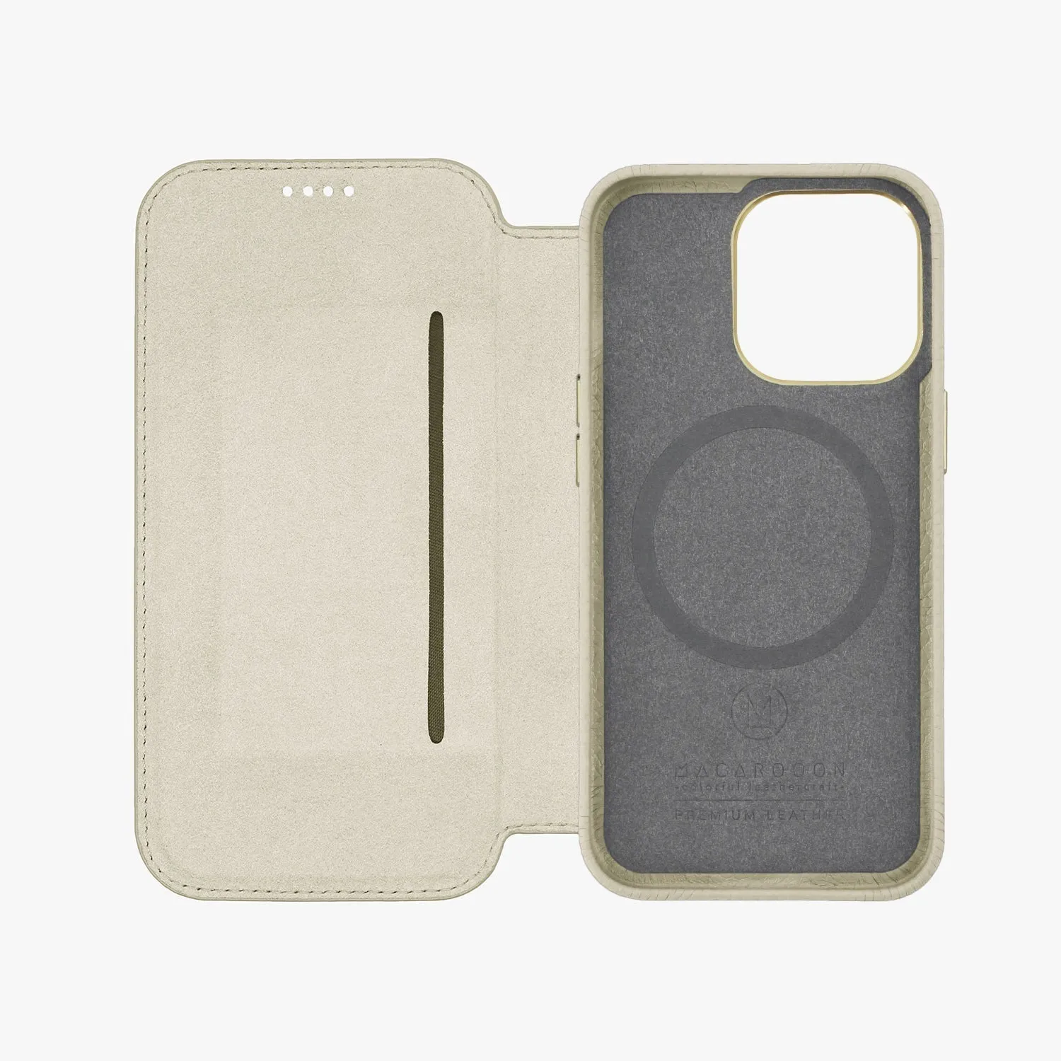 Sleek iPhone 14 Pro Max MagSafe Leather Flip Cover with Leather Case