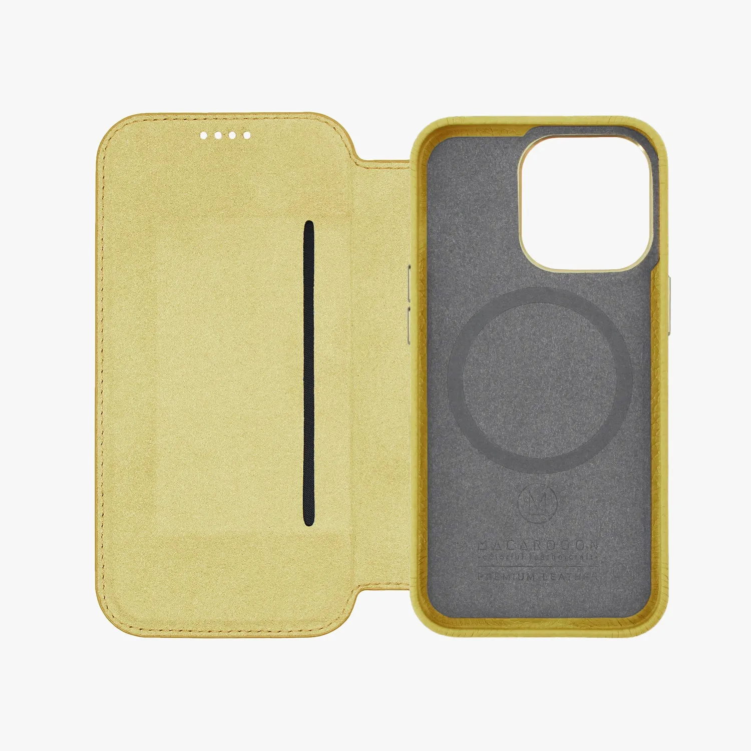 Sleek iPhone 15 Pro MagSafe Leather Flip Cover with Leather Case