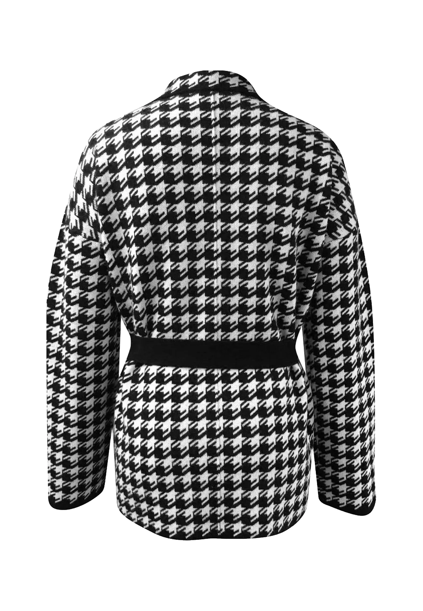 Two-Tone Wool Cashmere Cardigan with Belt