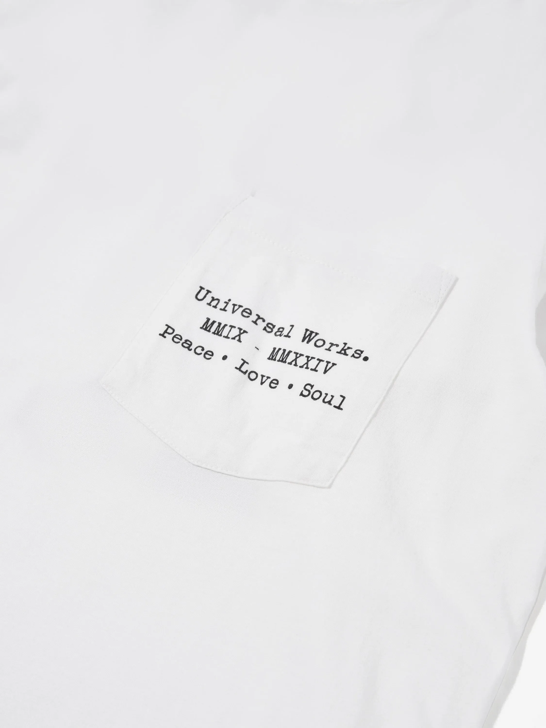 Universal Works XV Tee Shirt in Ecru Print Jersey